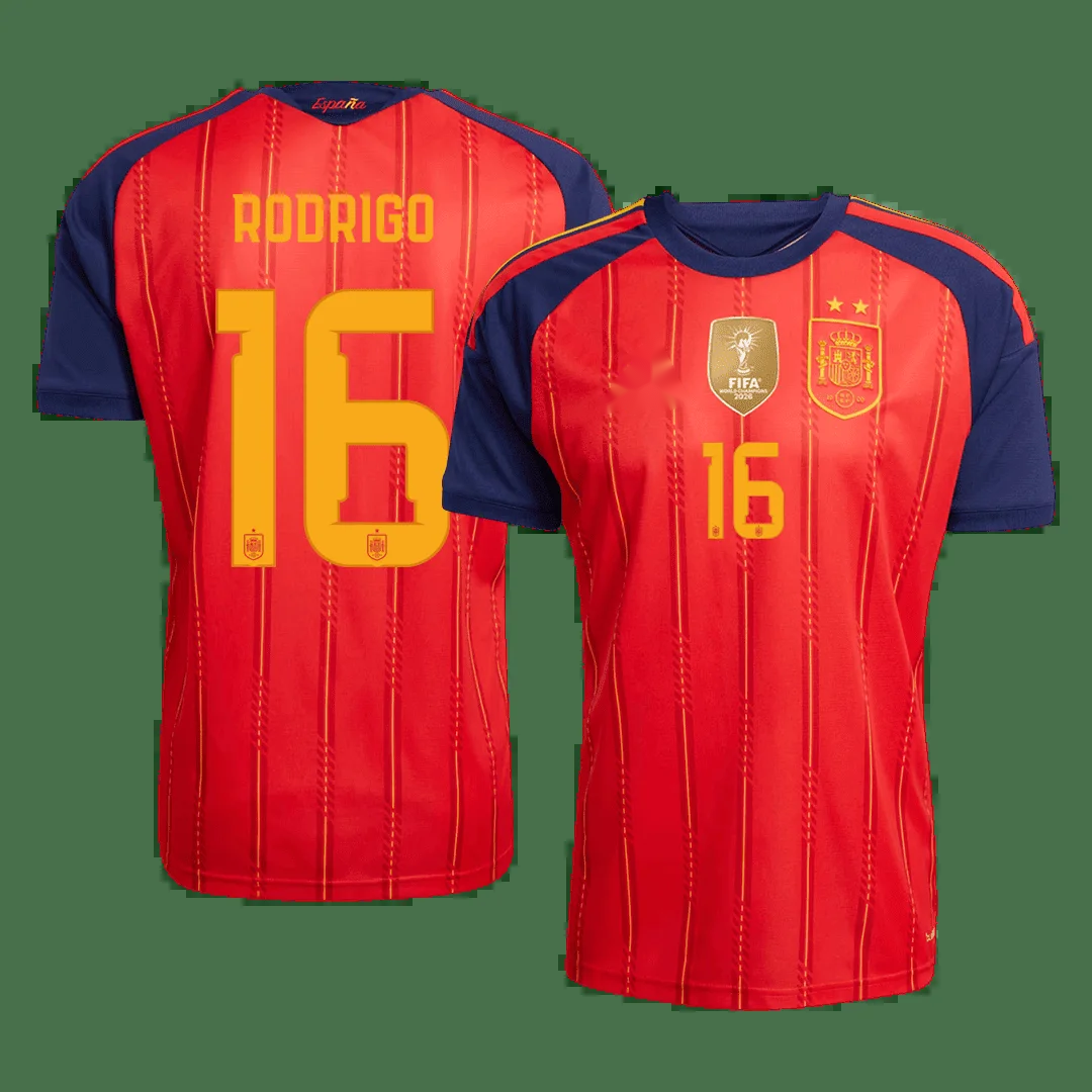 RODRIGO #16 Spain Champion Edition Home Soccer Jersey World Cup 2026