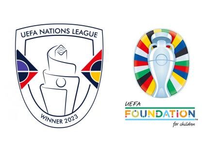 UEFA Nations League Winner 2023 A & 2024 Euro Cup & UEFA Foundation Badges