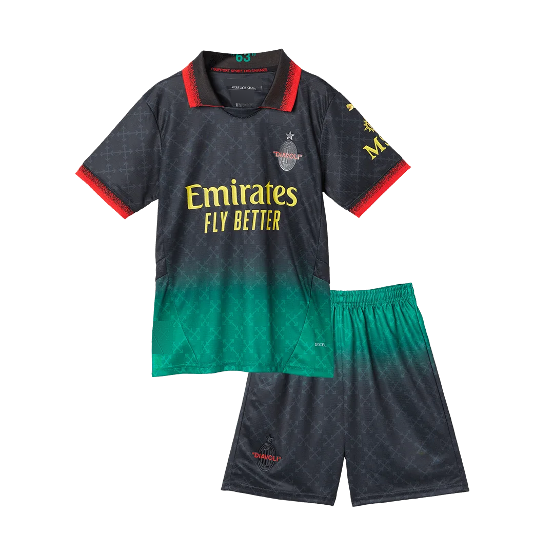 AC Milan Fourth Away Kids Soccer Jerseys Kit