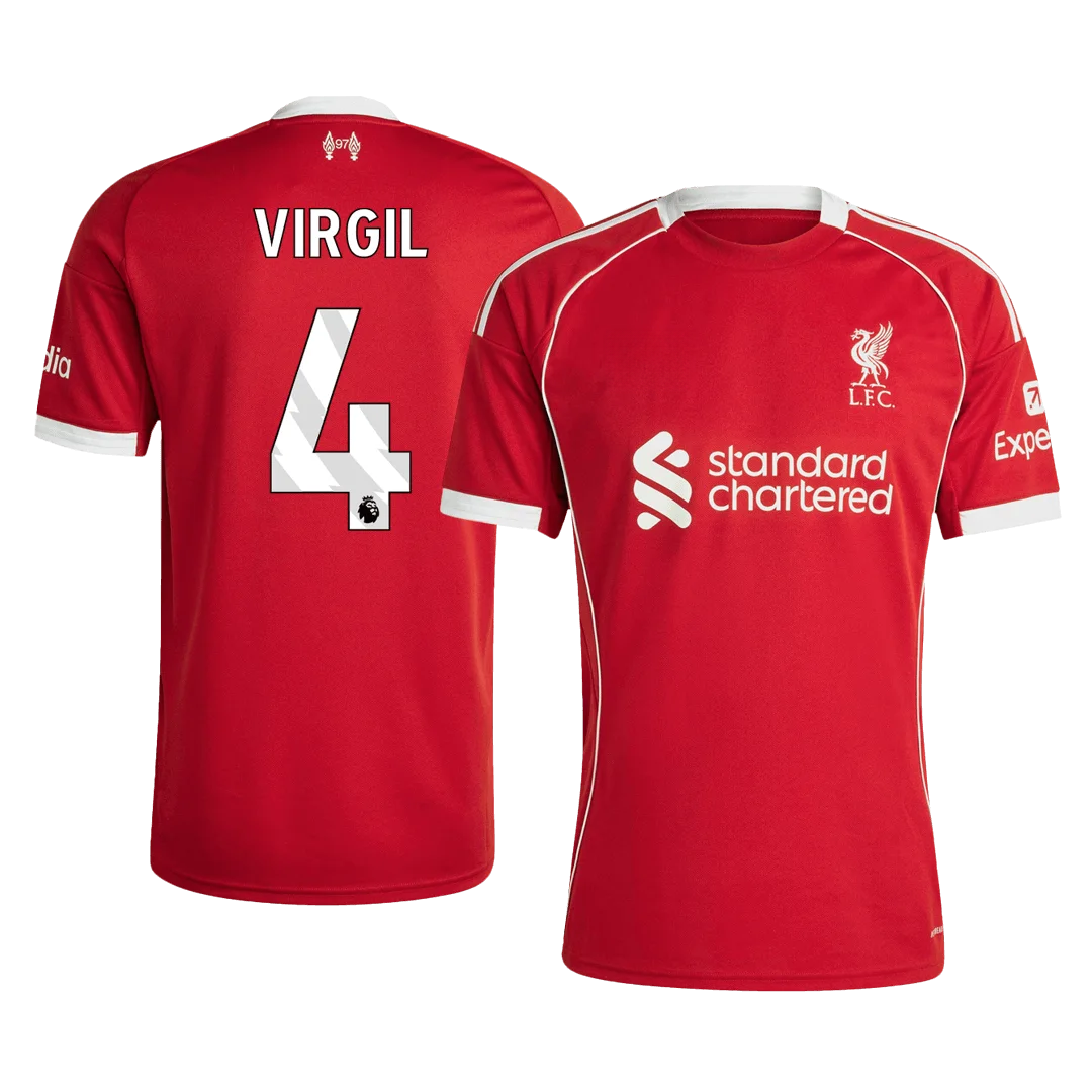 VIRGIL #4 Liverpool Home Soccer Jersey 2025/26