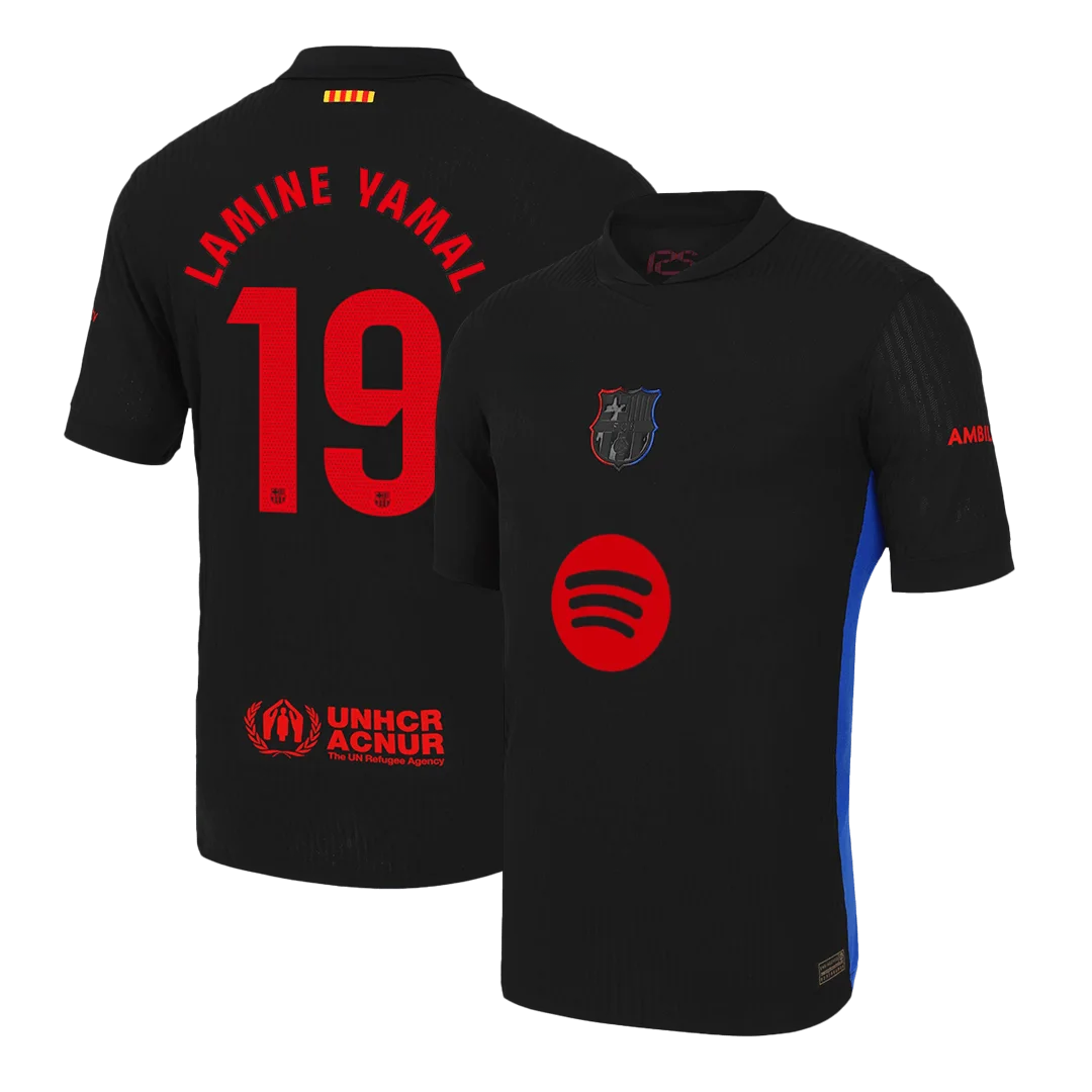 LAMINE YAMAL #19 Barcelona Away Player Version Jersey- Spotify Logo Without Text