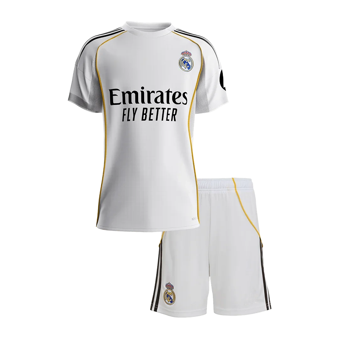 Real Madrid Home Kids Soccer Jerseys Kit 2025/26