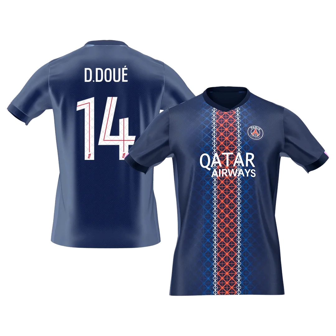 D.DOUÉ #14 PSG Home Soccer Jersey 2025/26