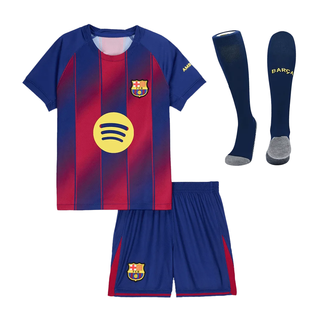 Barcelona Home Kids Soccer Jerseys Full Kit 2025/26