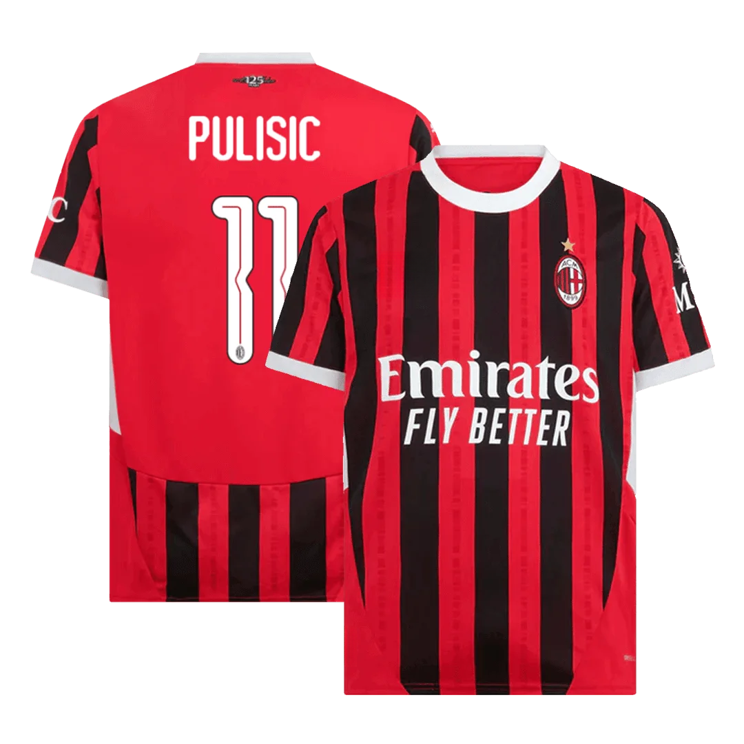 PULISIC #11 AC Milan Home Soccer Jersey - UCL