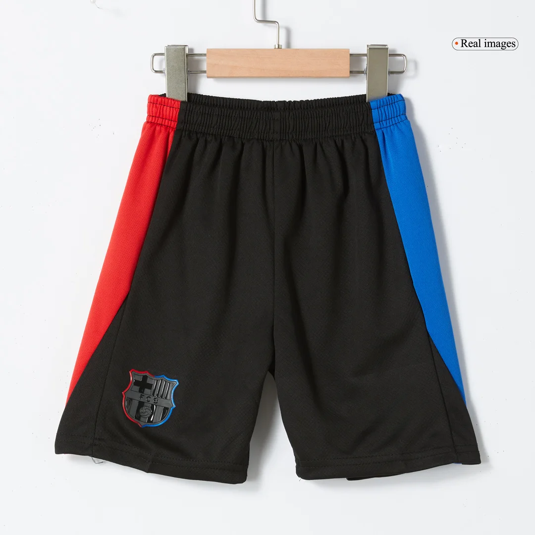 Barcelona Away Kids Soccer Jerseys Kit- Spotify Logo Without Text