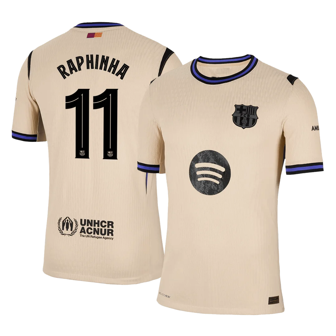 RAPHINHA #11 Barcelona Away Player Version Jersey 2025/26 - UCL