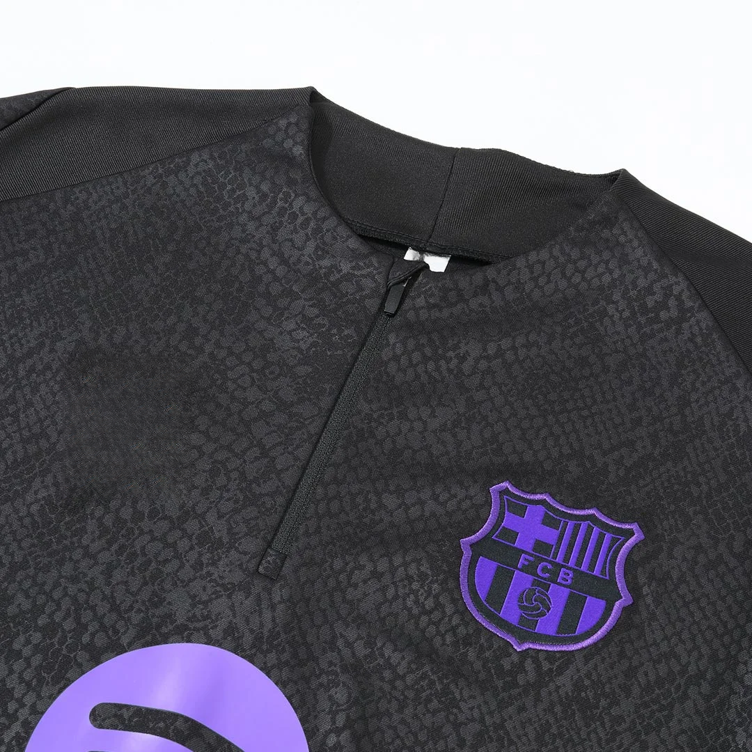 Barcelona 1/4 Zip Tracksuit 2025/26 Kids Black