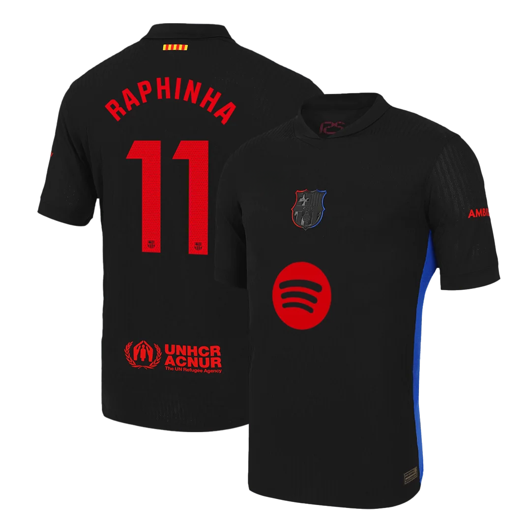 RAPHINHA #11 Barcelona Away Player Version Jersey- Spotify Logo Without Text
