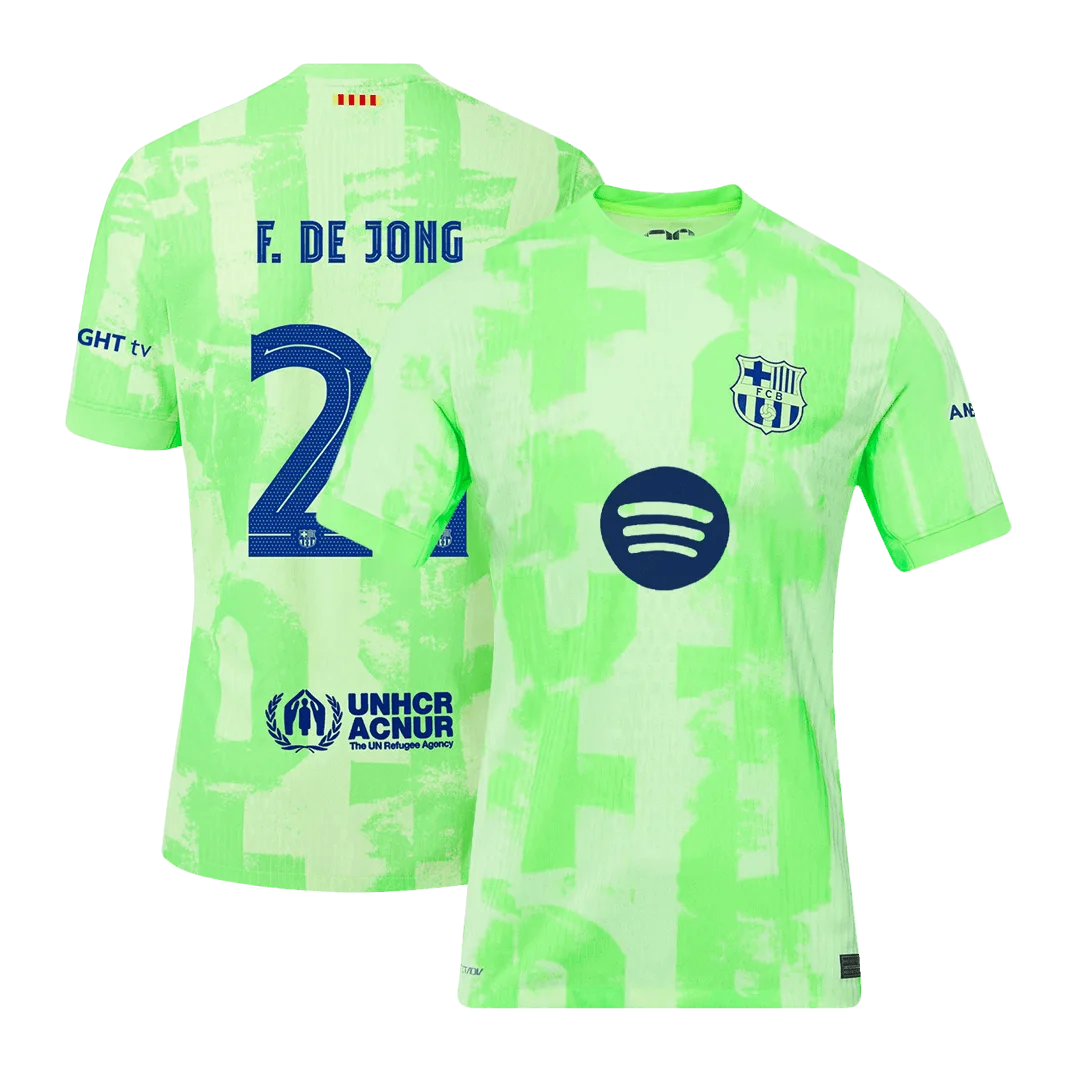 F.DE JONG #21 Barcelona Third Away Player Version Jersey - UCL(Spotify Logo Without Text）