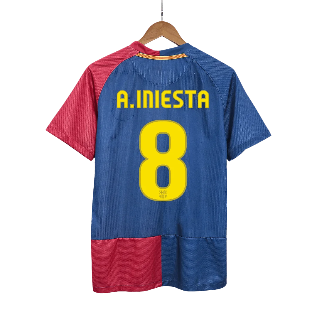 Retro Soccer Jersey A.INIESTA #8 Barcelona Home 2008/09 – UCL Final – UCL
