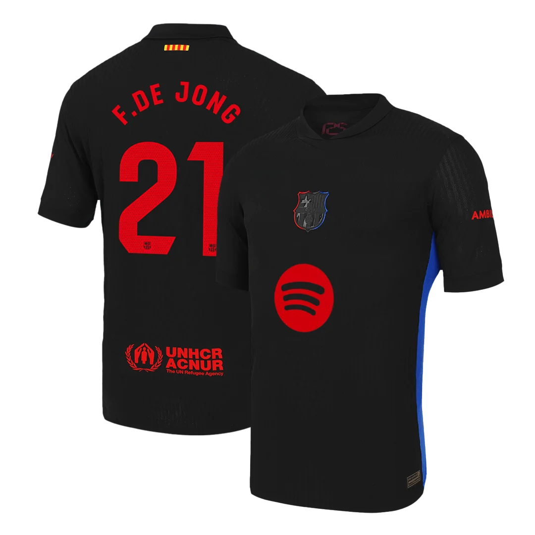 F.DE JONG #21 Barcelona Away Player Version Jersey - Spotify Logo Without Text