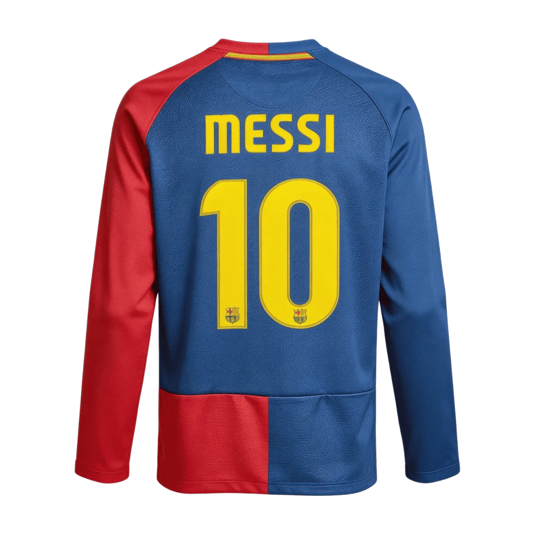 Retro Soccer Jersey MESSI #10 Barcelona Home Long Sleeve 2008/09 - UCL Final
