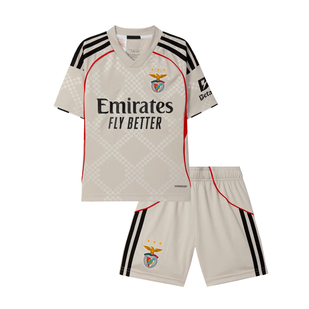 Benfica Away Kids Soccer Jerseys Kit 2025/26