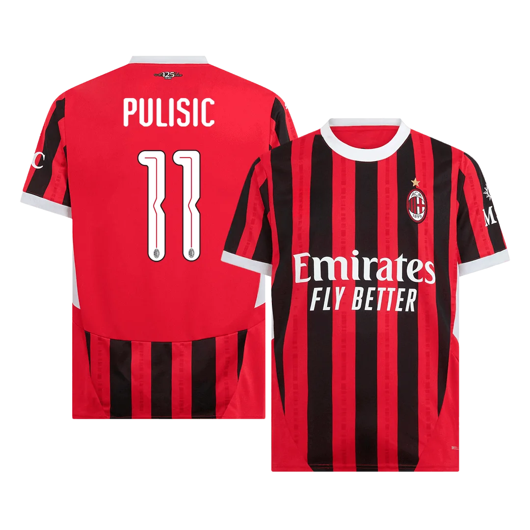 PULISIC #11 AC Milan Home Soccer Jersey - UCL