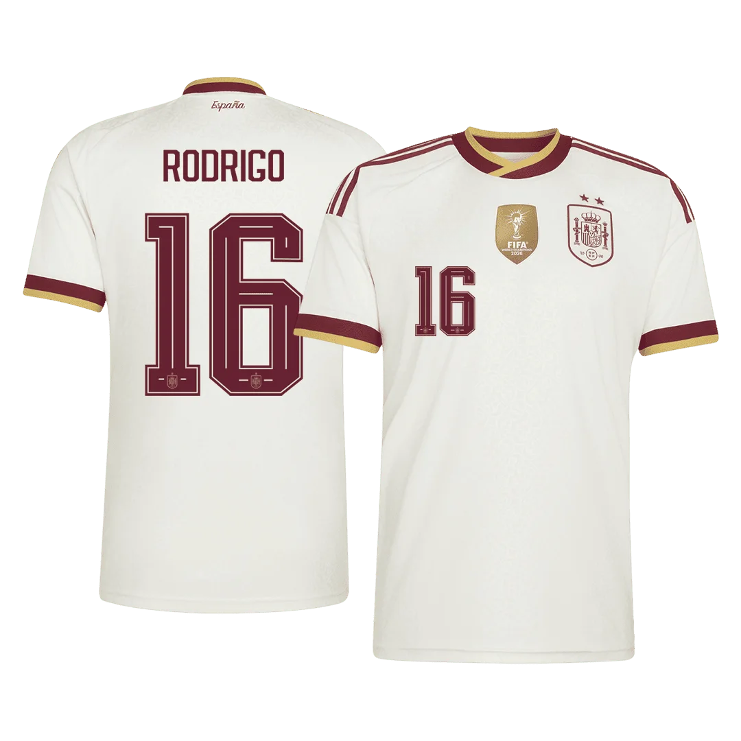 RODRIGO #16 Spain Champion Edition Away Soccer Jersey World Cup 2026