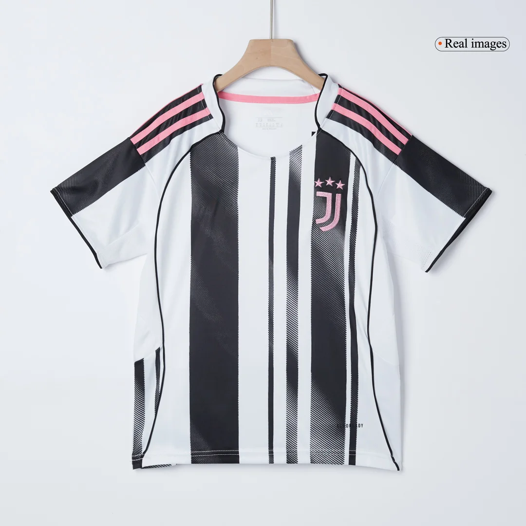 Conjunto completo infantil da Juventus 2025/26 – uniforme titular