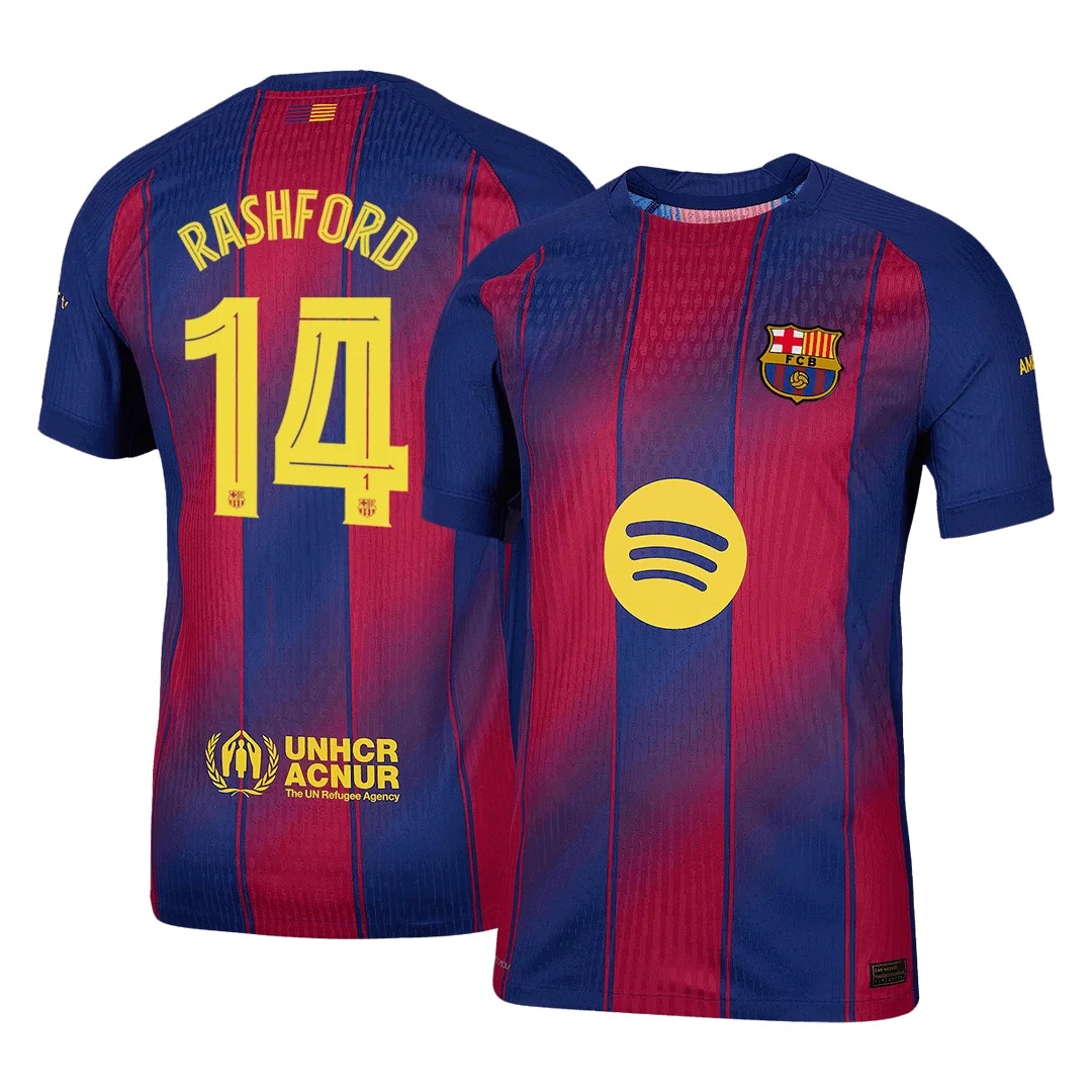 RASHFORD #14 Barcelona Home Player Version Jersey 2025/26 - UCL