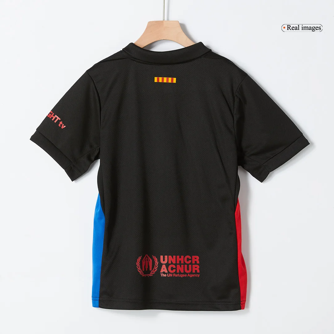 Barcelona Away Kids Soccer Jerseys Kit- Spotify Logo Without Text