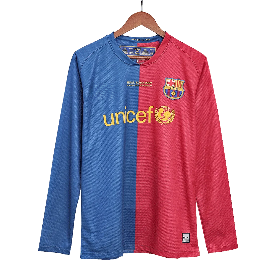 Retro Soccer Jersey Barcelona Home Long Sleeve 2008/09 – UCL Final
