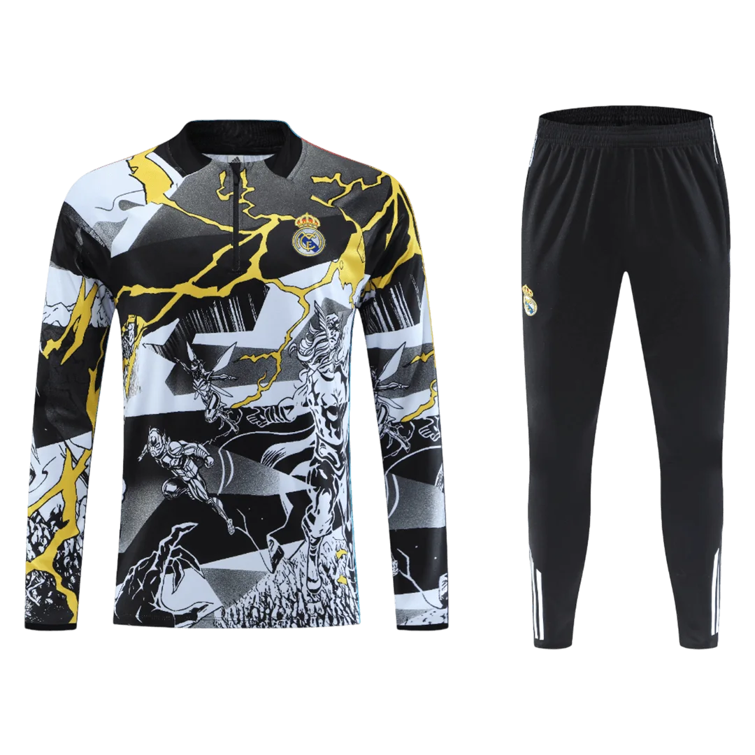 Real Madrid 1/4 Zip Tracksuit 2025/26 Black
