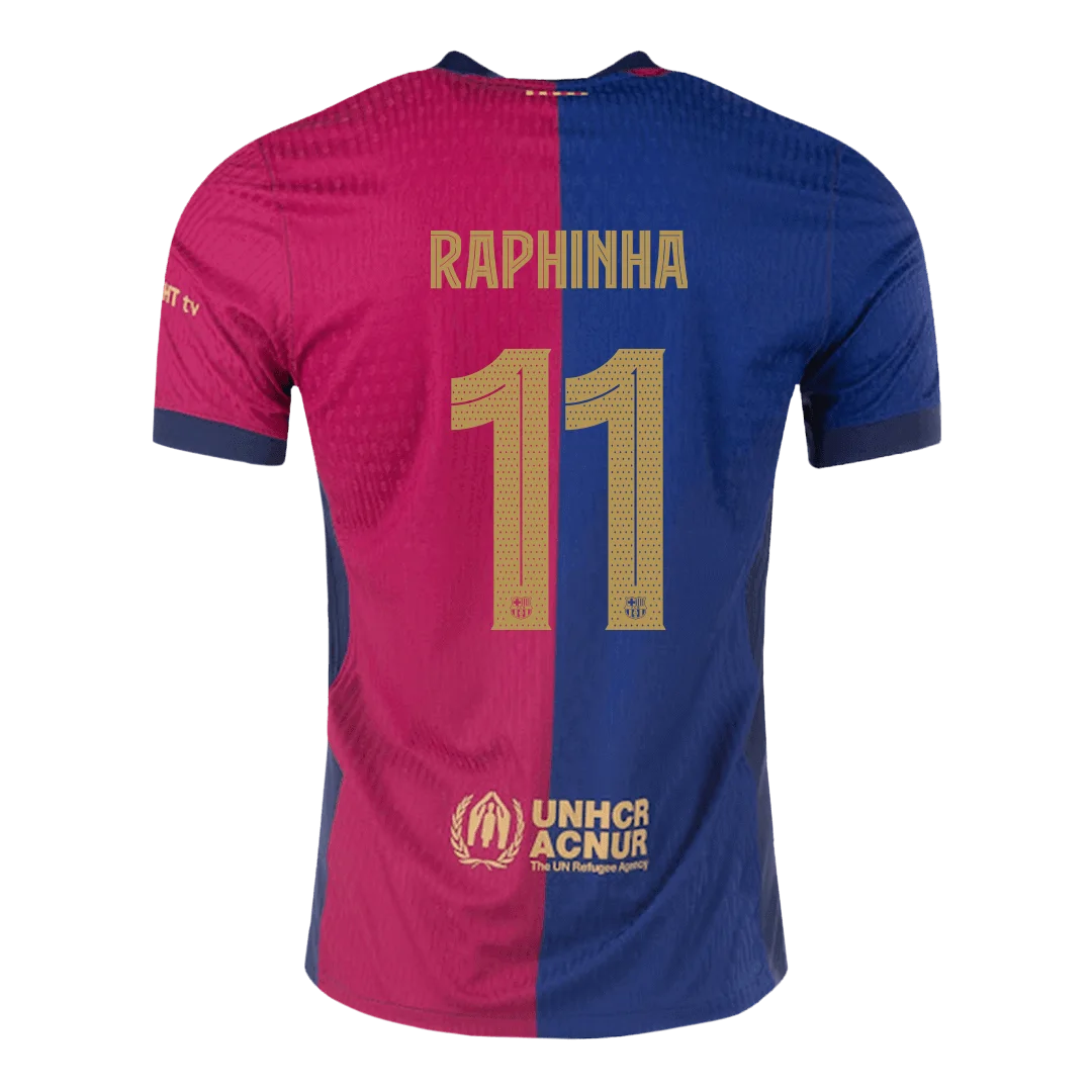 RAPHINHA #11 Barcelona Home Player Version Jersey – UCL