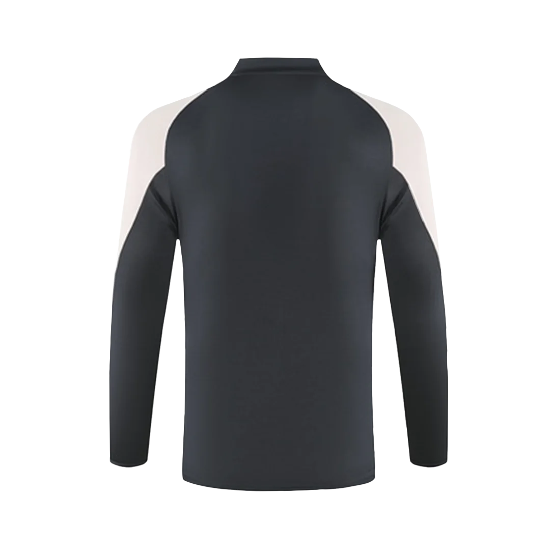 Real Madrid 1/4 Zip Tracksuit Gray