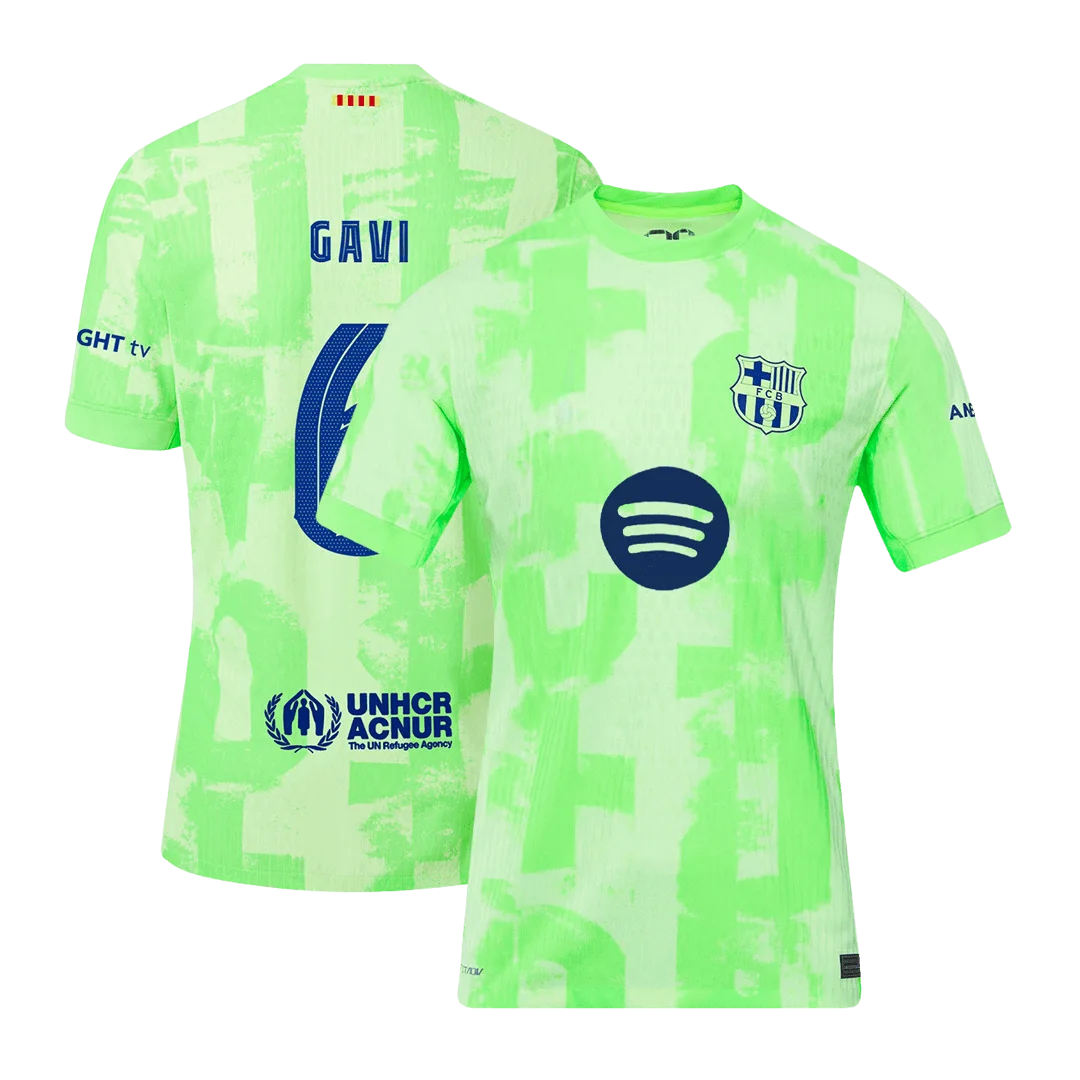 GAVI #6 Barcelona Third Away Player Version Jersey - UCL(Spotify Logo Without Text）
