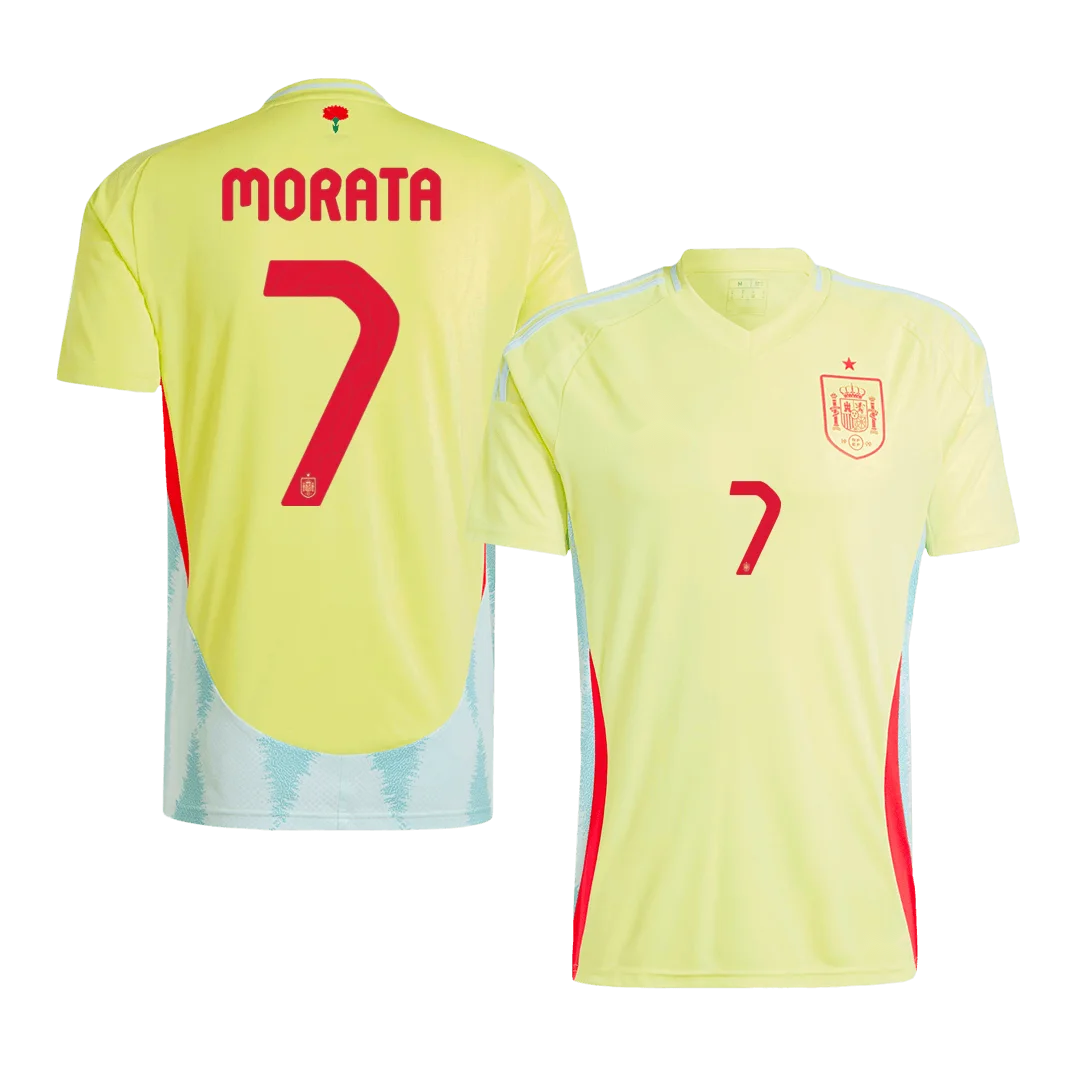 MORATA #7 Spain Away Soccer Jersey EURO