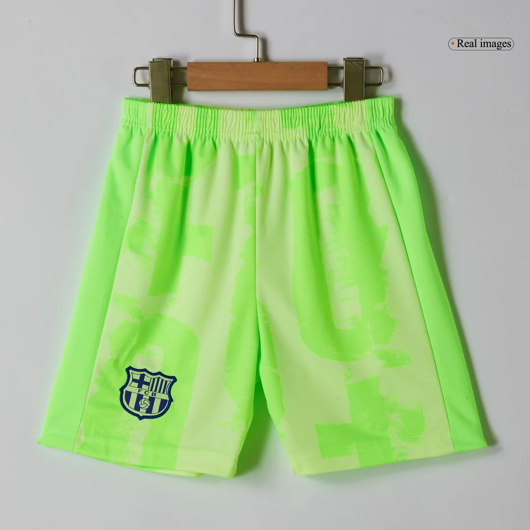 Barcelona Third Away Kids Soccer Jerseys Kit – UCL (Spotify Logo Without Text)