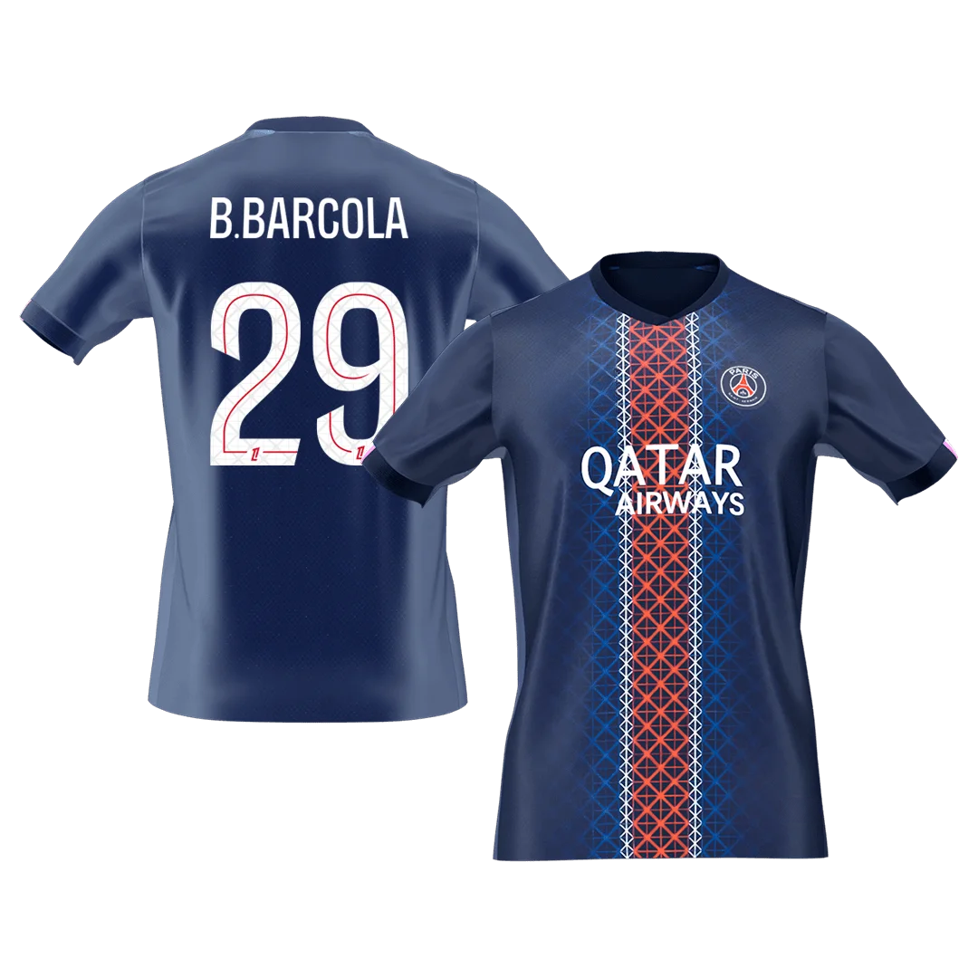 B.BARCOLA #29 PSG Home Soccer Jersey 2025/26