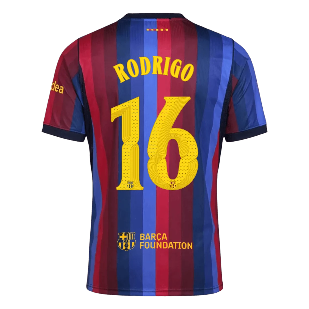 RODRIGO #16 Barcelona Home Soccer Jersey 2026/27 -UCL