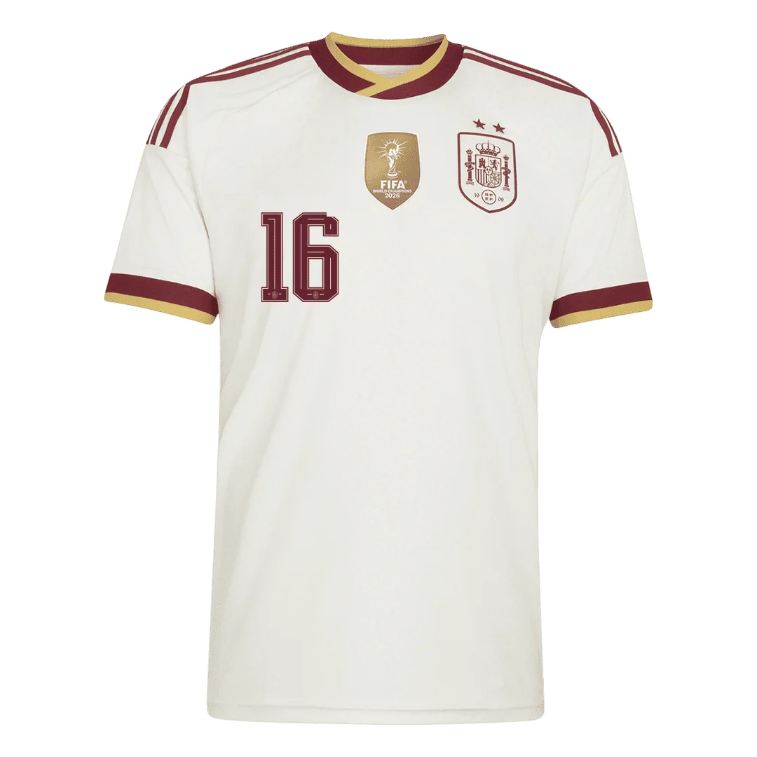 RODRIGO #16 Spain Champion Edition Away Soccer Jersey World Cup 2026