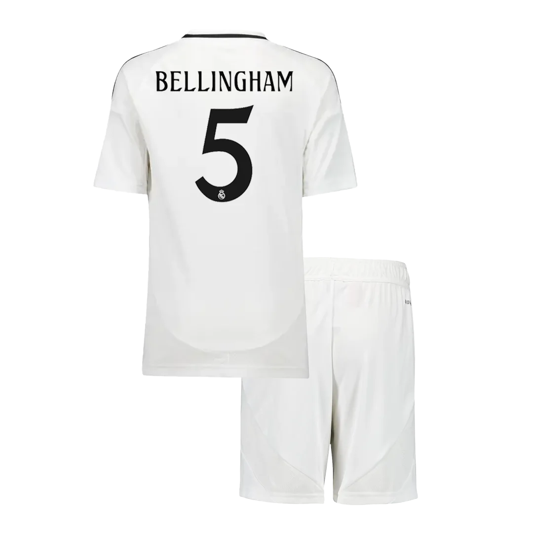 BELLINGHAM #5 Real Madrid Home Kids Soccer Jerseys Kit