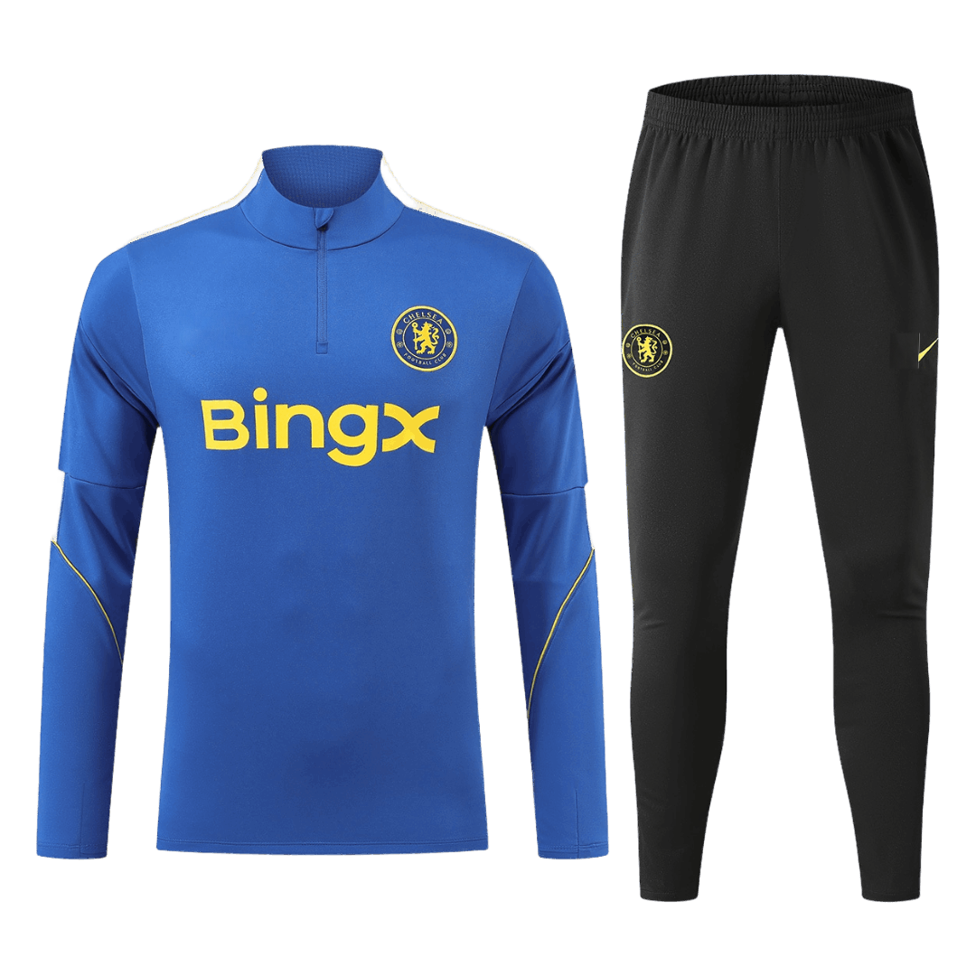 Chelsea 2026/27 blue quarter-zip tracksuit, top and trousers, front