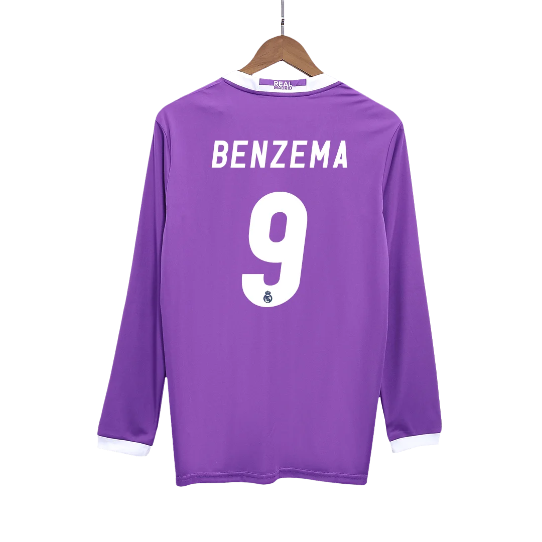 Retro Soccer Jersey BENZEMA #9 Real Madrid Away Long Sleeve 2016/17