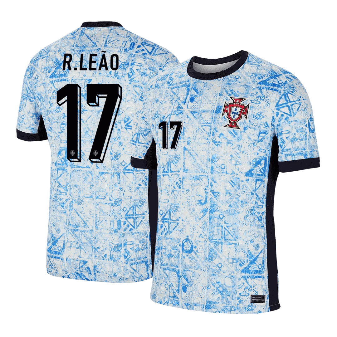 R.LEÃO #17 Portugal Away Soccer Jersey EURO