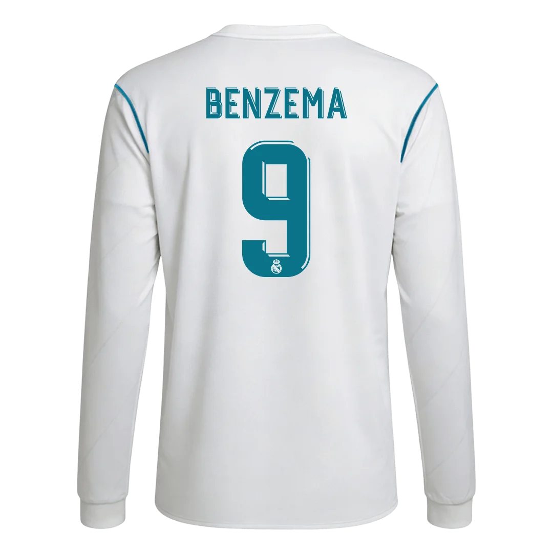 Retro Soccer Jersey BENZEMA #9 Real Madrid Home Long Sleeve 2017/18