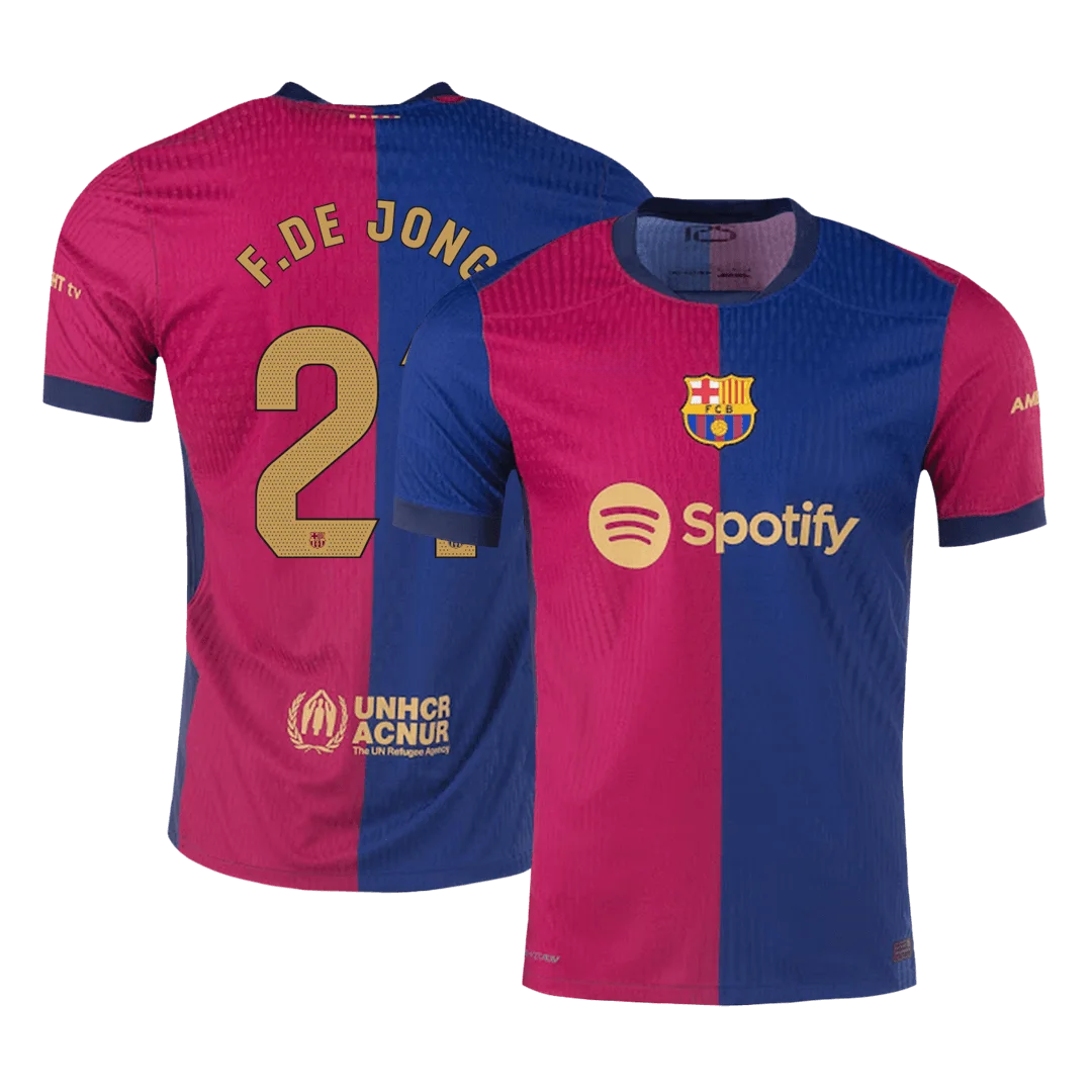 F.DE JONG #21 Barcelona Home Player Version Jersey