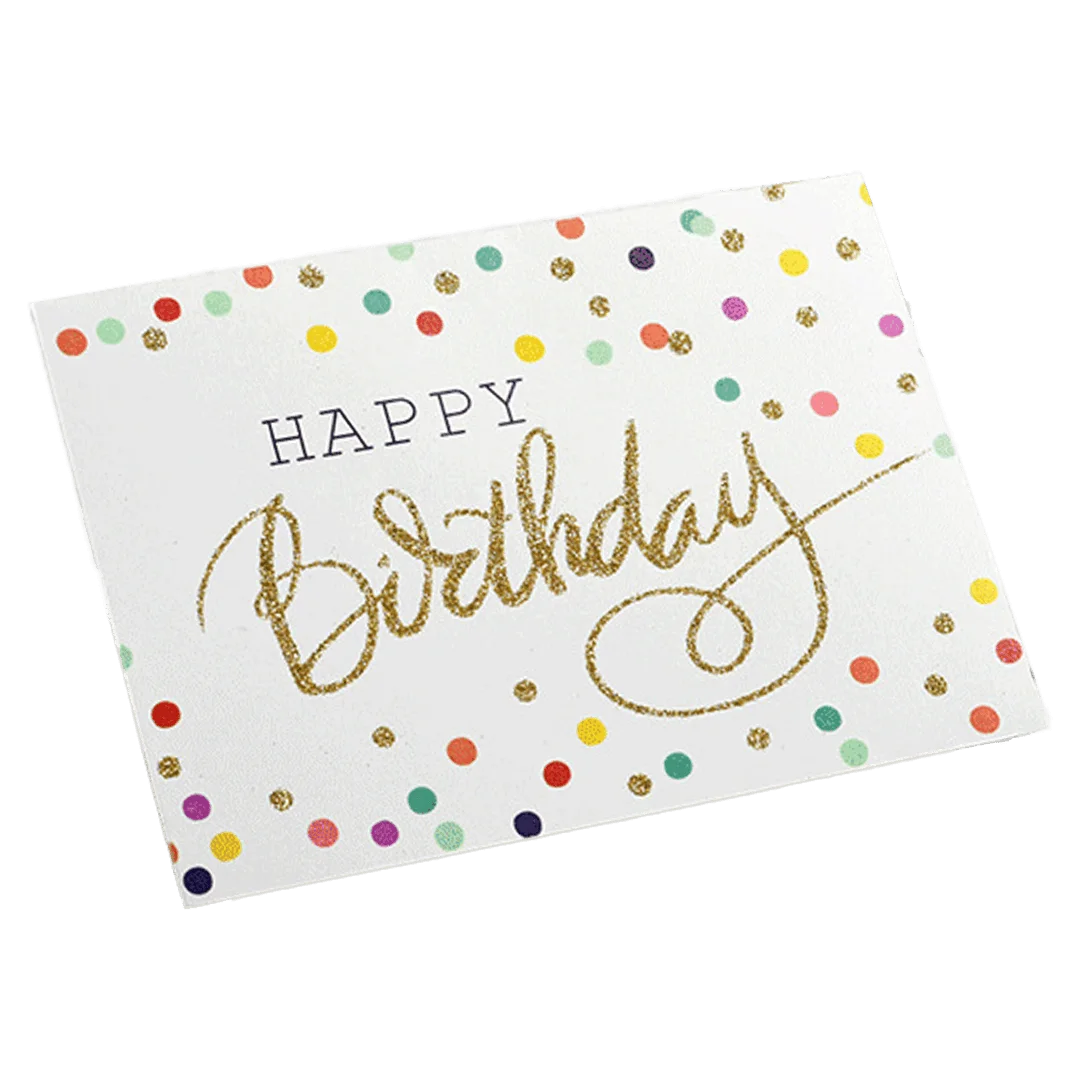 Custom Colored Dots Birthday Card White