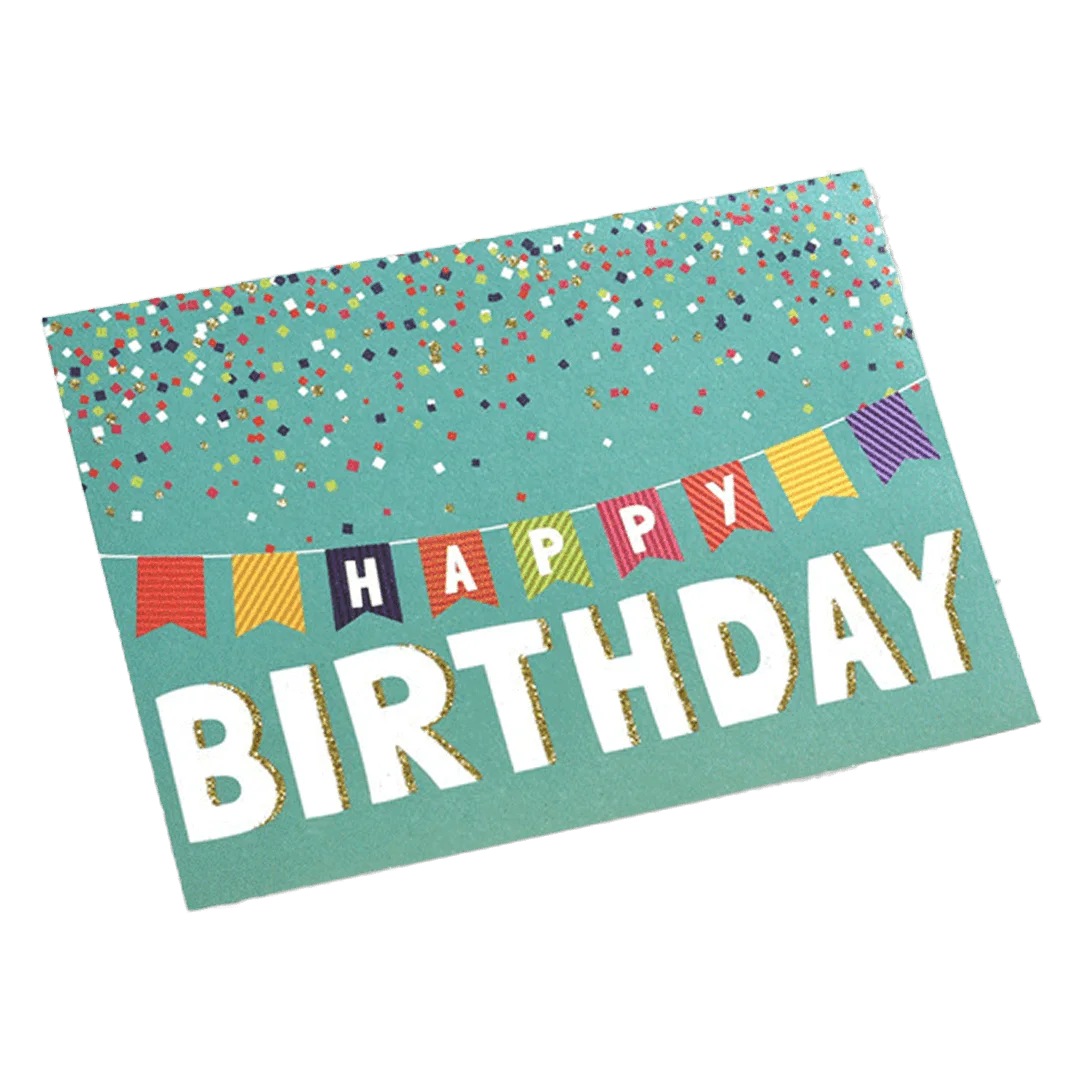 Custom Colorful Flag Birthday Card Green