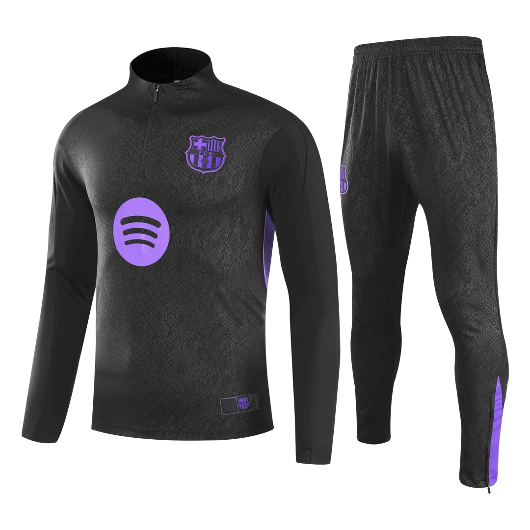 Barcelona 1/4 Zip Tracksuit 2025/26 Black