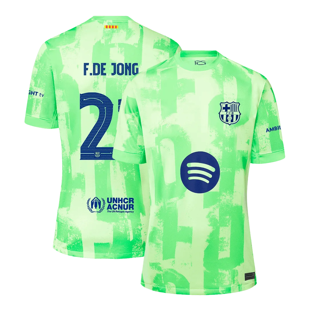 F.DE JONG #21 Barcelona Third Away Soccer Jersey - UCL(Spotify Logo Without Text）