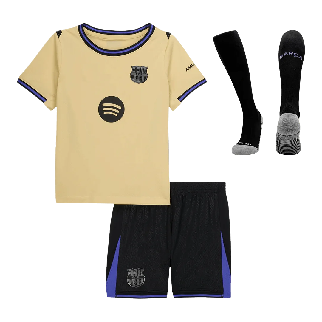 Barcelona Away Kids Soccer Jerseys Full Kit 2025/26