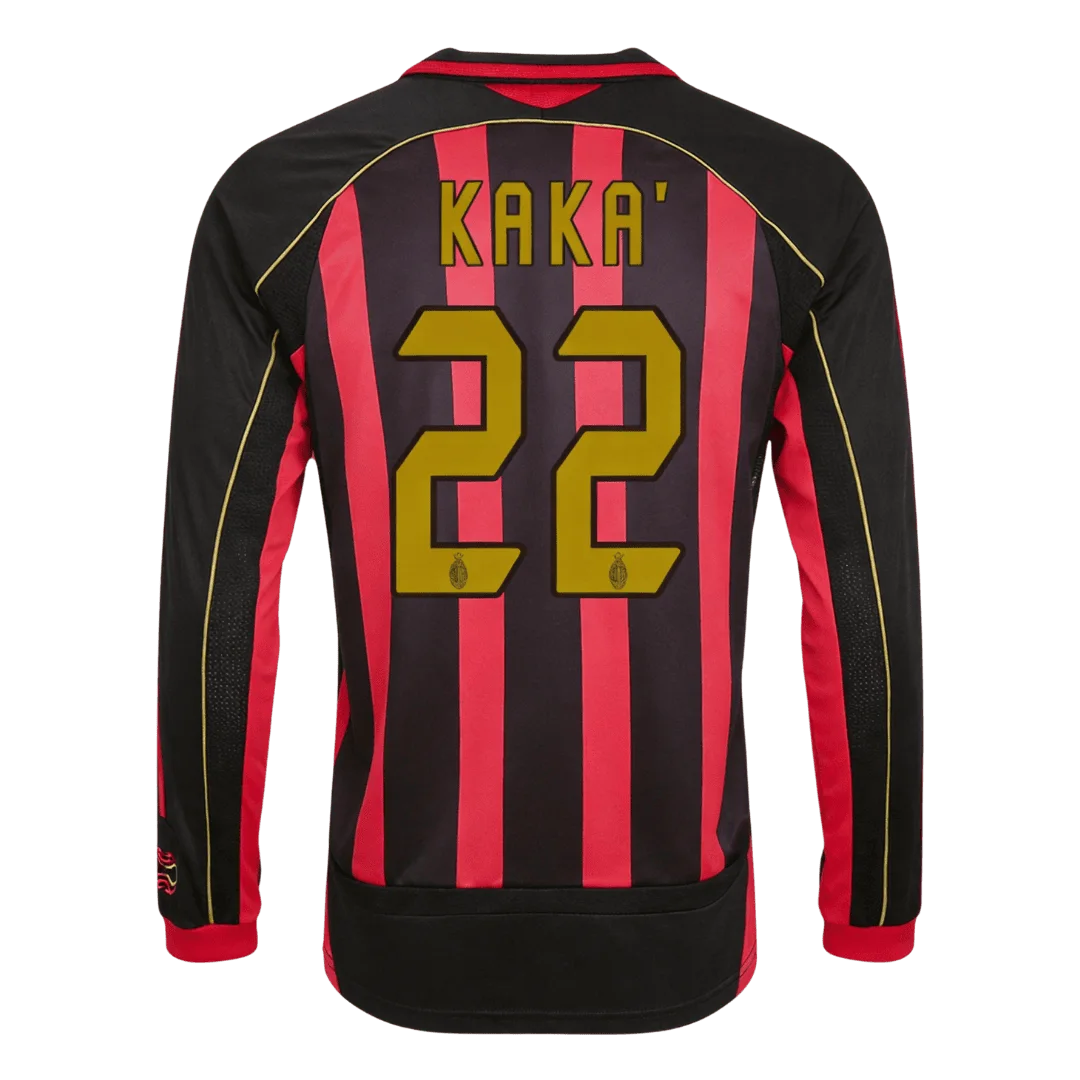 Retro Soccer Jersey KAKA' #22 AC Milan Home Long Sleeve 2006/07