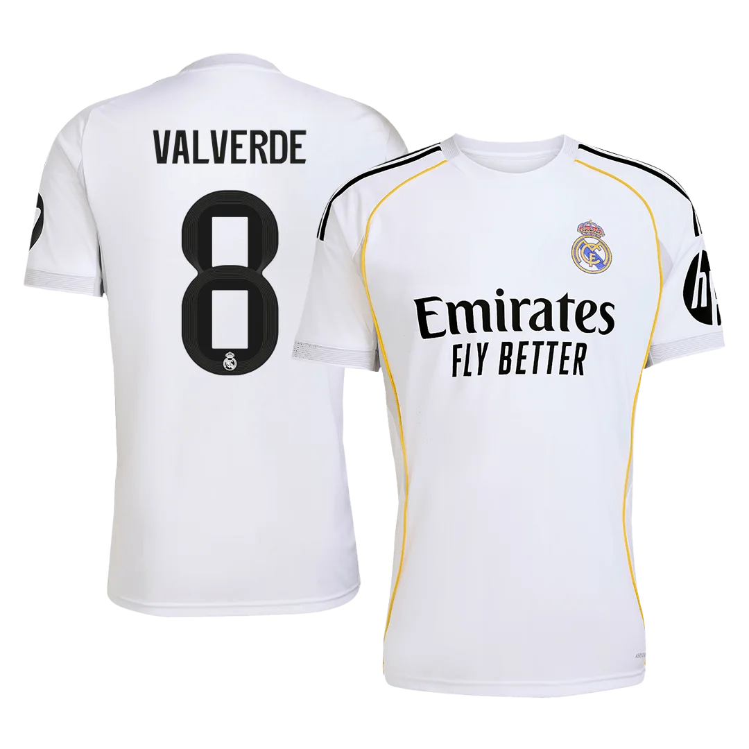 VALVERDE #8 Real Madrid Home Soccer Jersey 2025/26