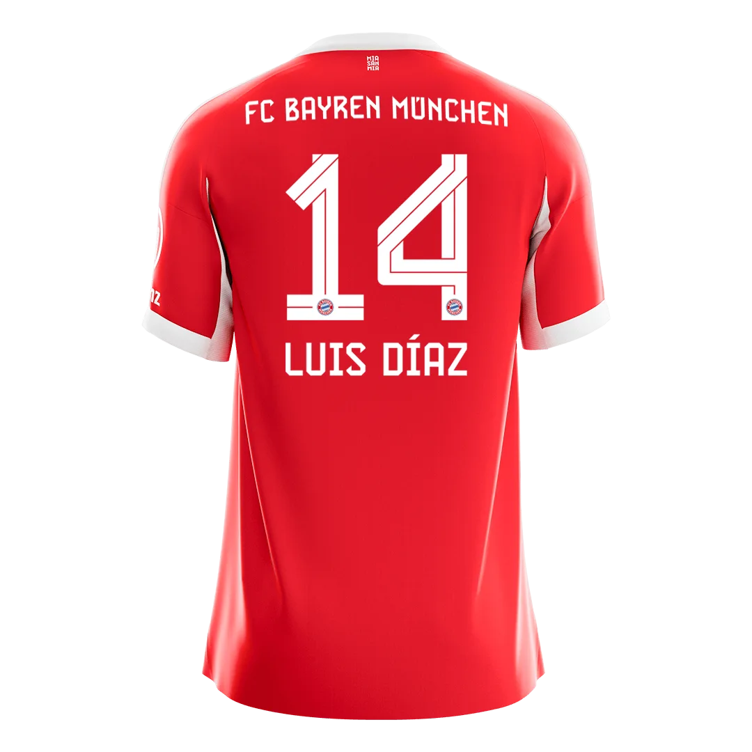 LUIS DÍAZ #14 Bayern Munich Home Soccer Jersey 2025/26