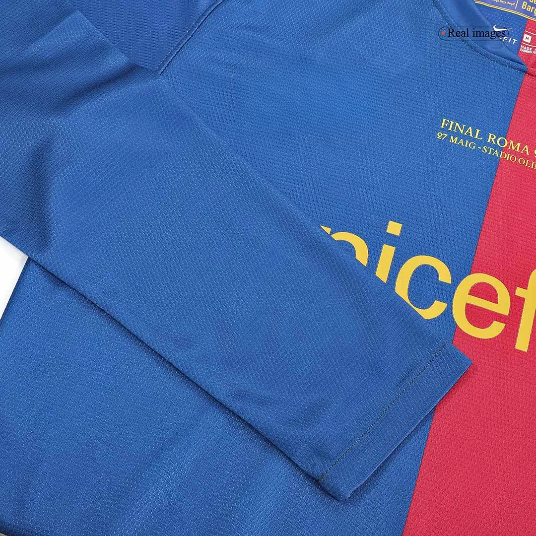 Retro Soccer Jersey Barcelona Home Long Sleeve 2008/09 – UCL Final
