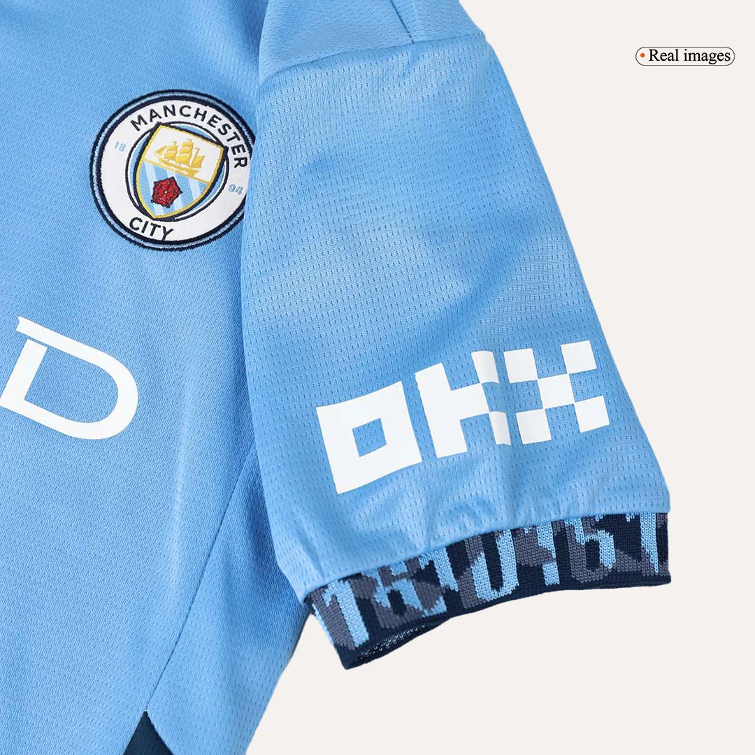Manchester City Home Kids Soccer Jerseys Kit