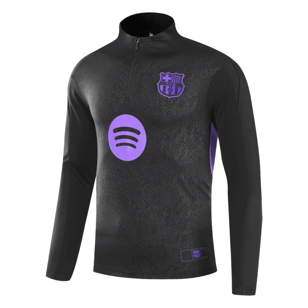 Barcelona 1/4 Zip Tracksuit 2025/26 Kids Black